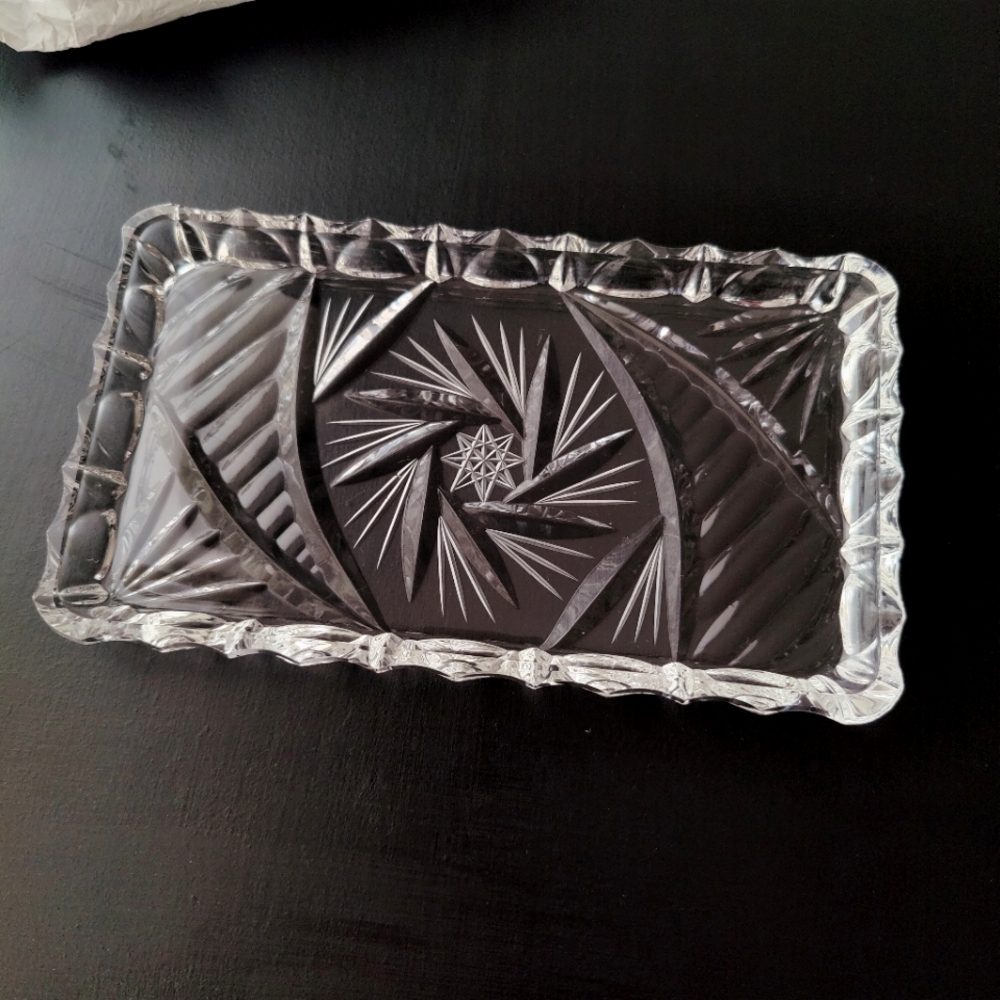 Vintage Pinwheel Crystal  Tray